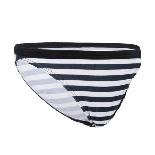 
      CULOTTE DE MAILLOT DE BAIN SURF FILLE CORAIL RAYEE NOIR
  