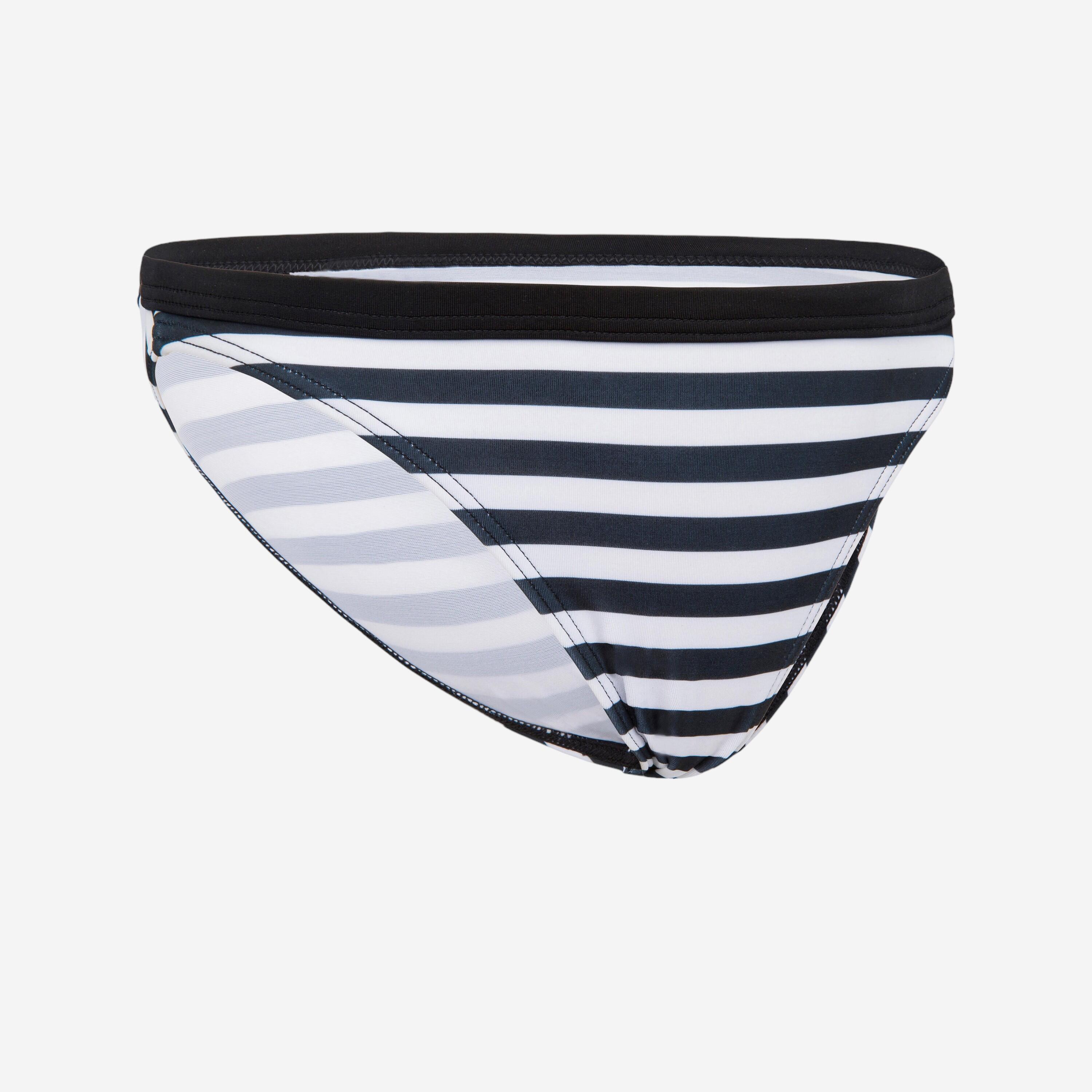 Olaian - Culotte De Maillot De Bain Surf Fille Corail Rayee Noir - Bas De Maillot De Bain (bikini) - Surf Bodyboard Ski Nautique - Noir - 14 À 16 Ans
