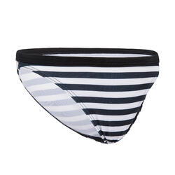 CULOTTE DE MAILLOT DE BAIN SURF FILLE CORAIL RAYEE NOIR