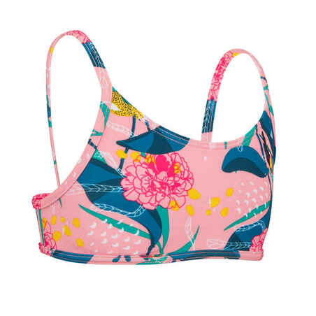 GIRLS’ SWIMSUIT CROP TOP 100 PINK