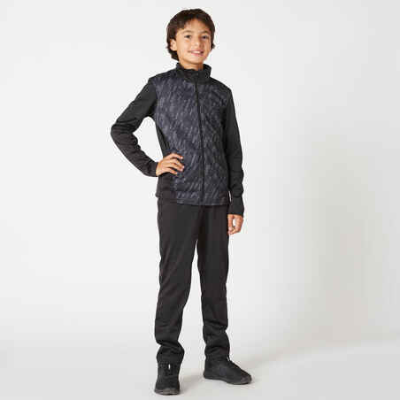 Kids' Breathable Synthetic Tracksuit Gym'y - Black & Print