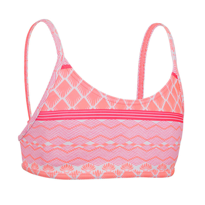 Top de Bikini de Surf Soutien ZOE 100 Menina Coral