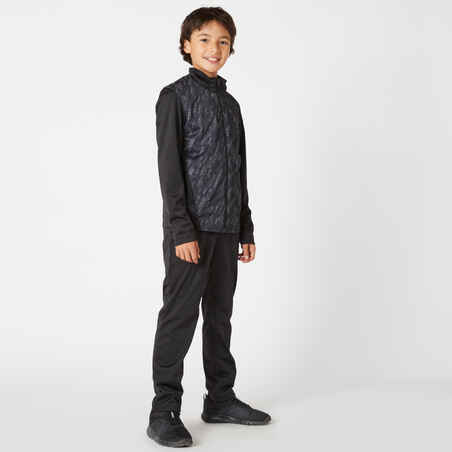 Kids' Breathable Synthetic Tracksuit Gym'y - Black & Print