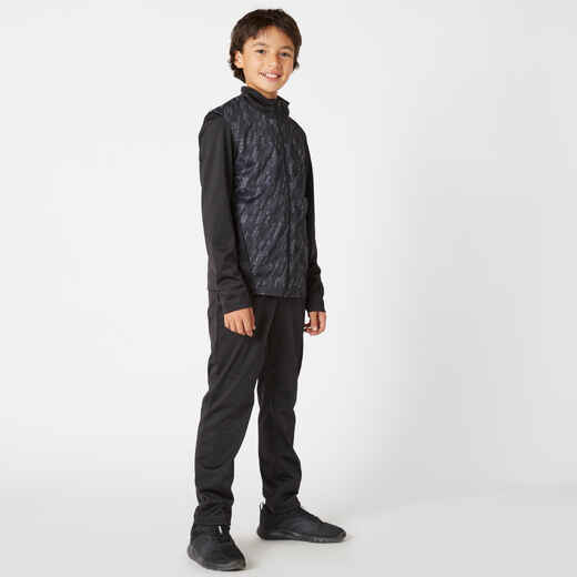 
      Kids' Breathable Synthetic Tracksuit Gym'y - Black & Print
  