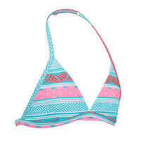 GIRLS’ SWIMSUIT TRIANGLE TOP TEA 100 LAGOON BLUE