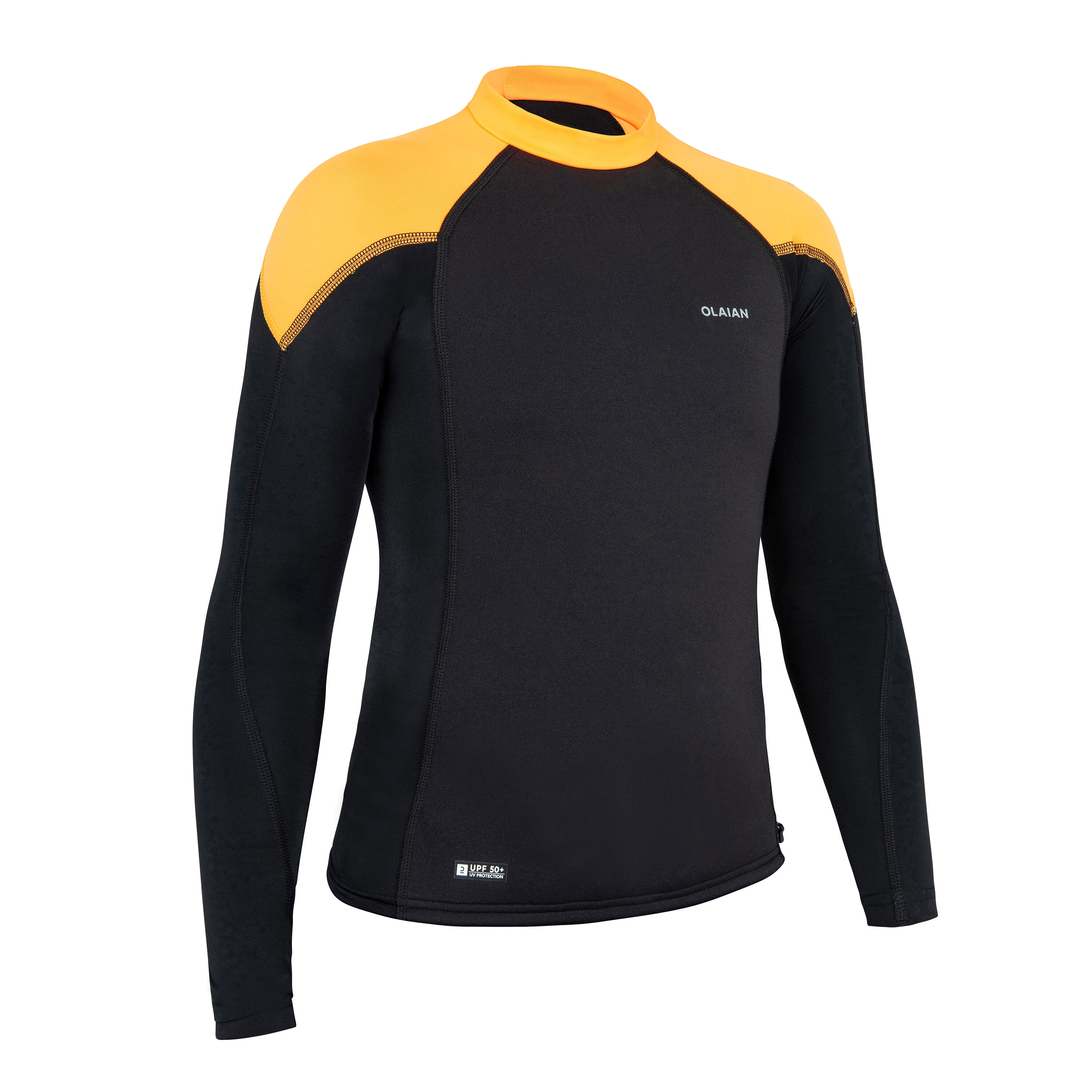 NEO long-sleeve sun top for boys black orange fluo