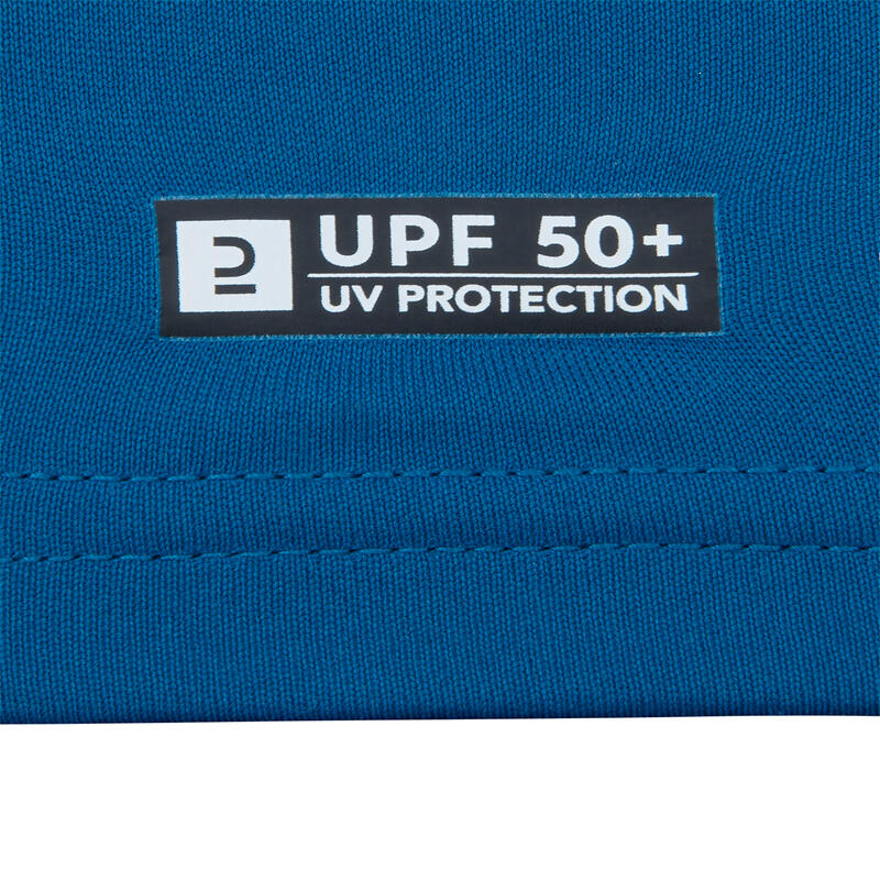 water tee shirt anti UV surf manches longues junior bleu