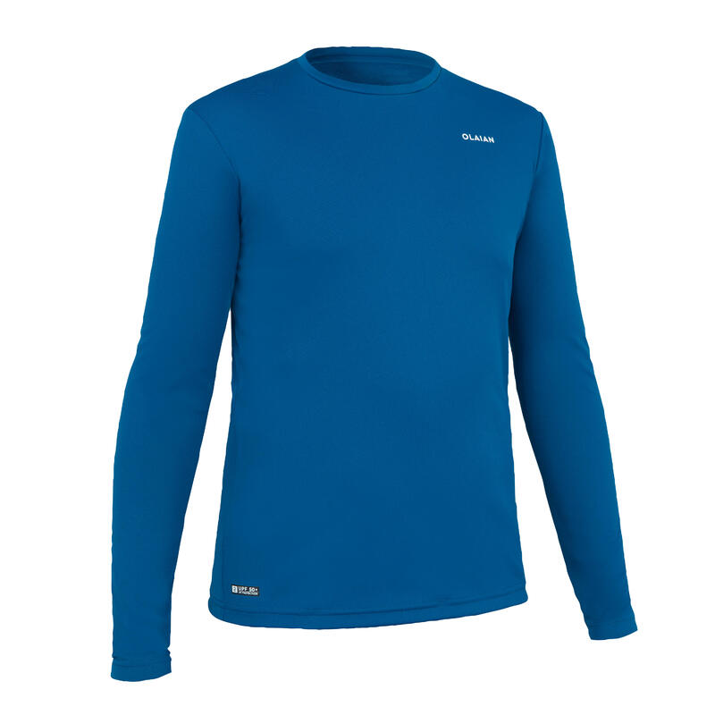 Uv-shirt kind lange mouwen blauw