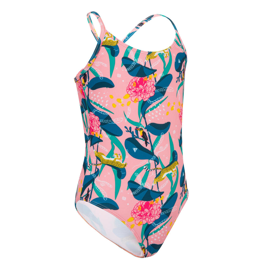 Girls’ surfing 1-piece swimsuit - Hiloe purple