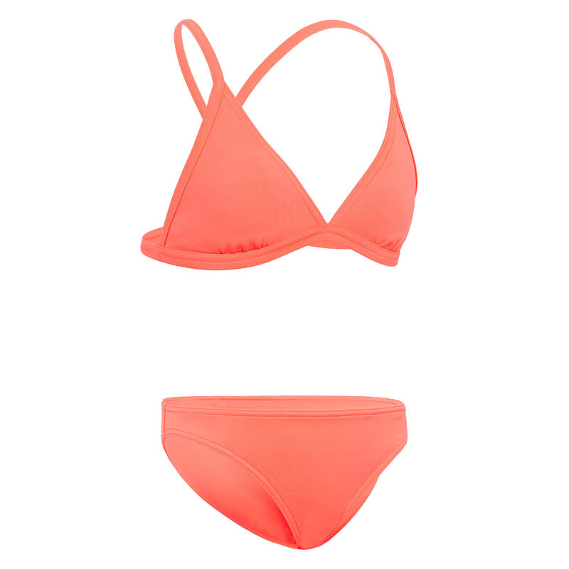 maillot de bain 2 pièces fille TAMARA 100 corail