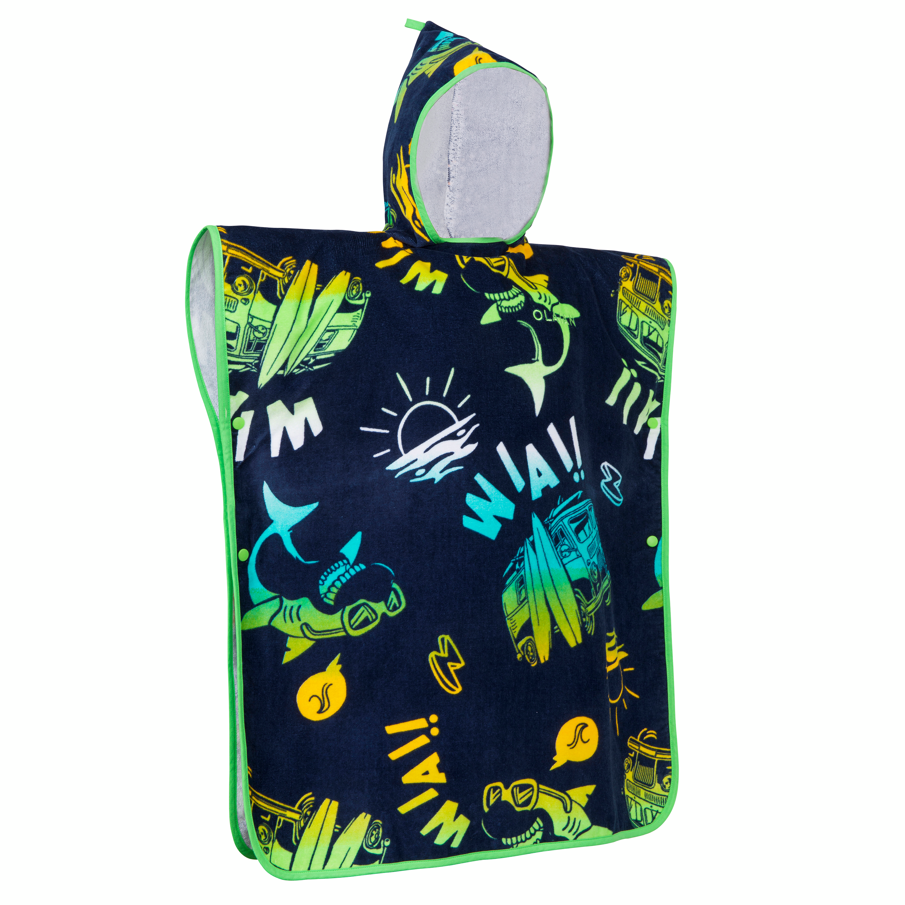 Poncho de bain surf enfant de 110 à 135 cm - 500 vanlife bleu - Sports de glisse - OLAIAN- Clubs - Entreprises - Collectivités - Associations