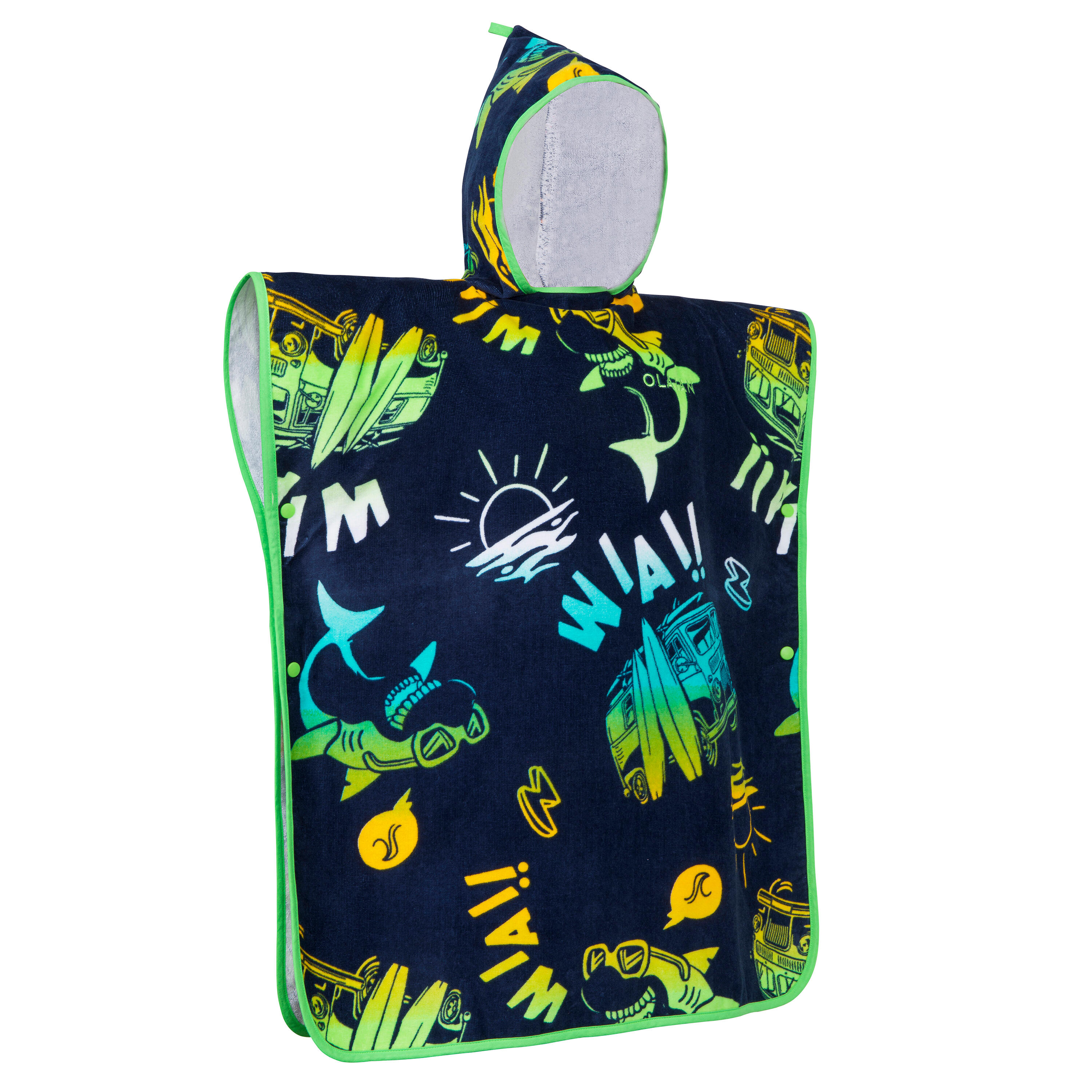 DECATHLON Detské surferské pončo 500 Vanlife od 110 do 135 cm modré