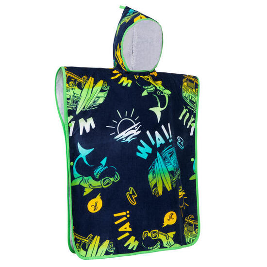 Surf-Poncho Kinder 500 Vanlife 110–135 cm blau