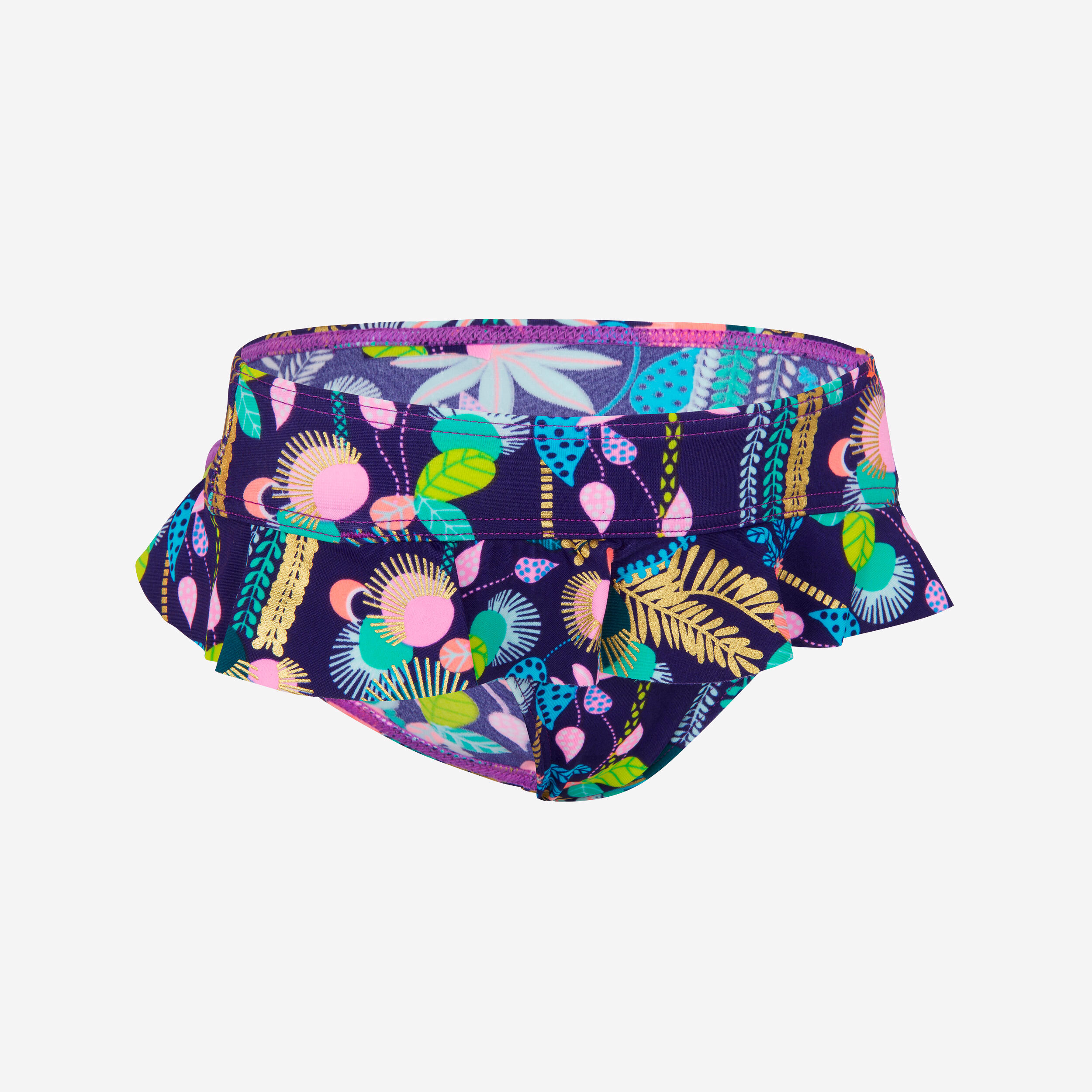Olaian - Bas De Maillot De Bain Fillette June Corail - Bas De Maillot De Bain (bikini) - Surf Bodyboard Ski Nautique - Multicolore-rose-rouge - 4 À 6 Ans - Decathlon
