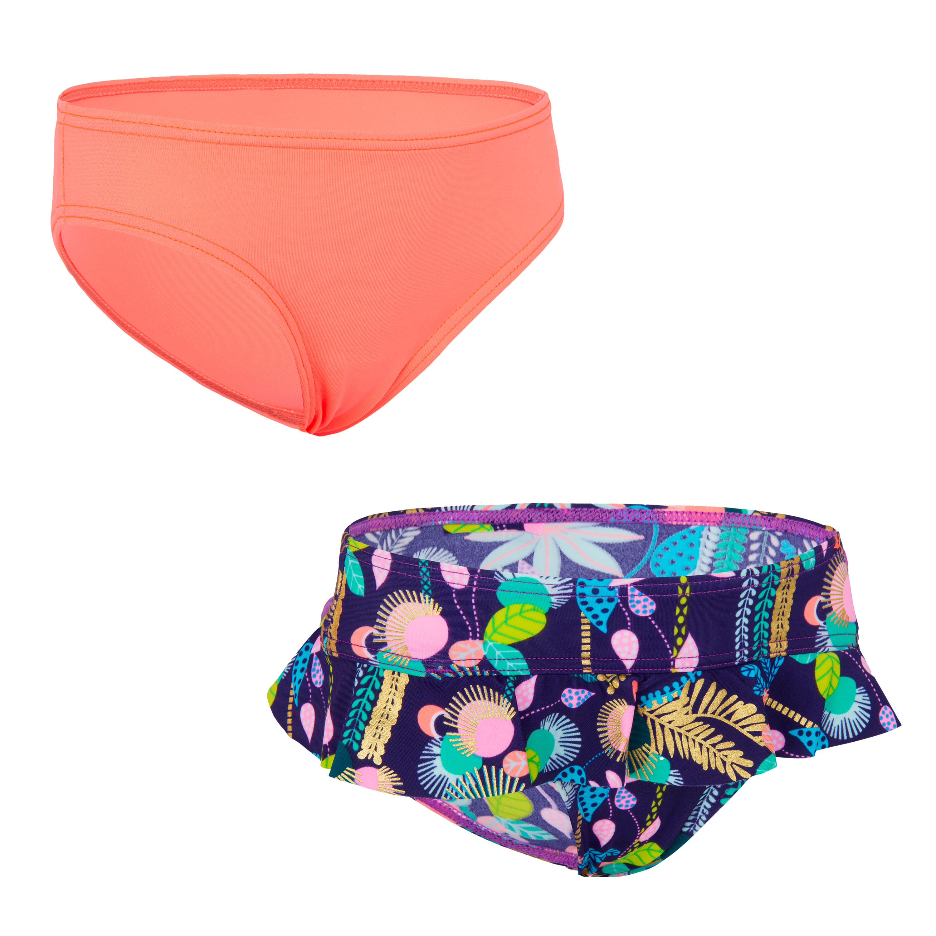 OLAIAN Bikini-Hose Bottom Madi LG100 Mädchen 2 Stück koralle Gr. 116 - 6 Jahre