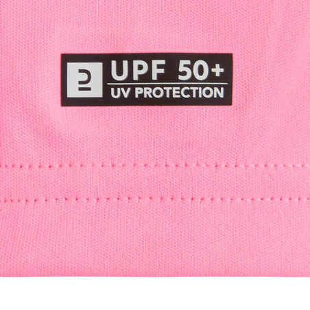 חולצת טי לפעילות במים עם חסימת UV לילדים - ורוד