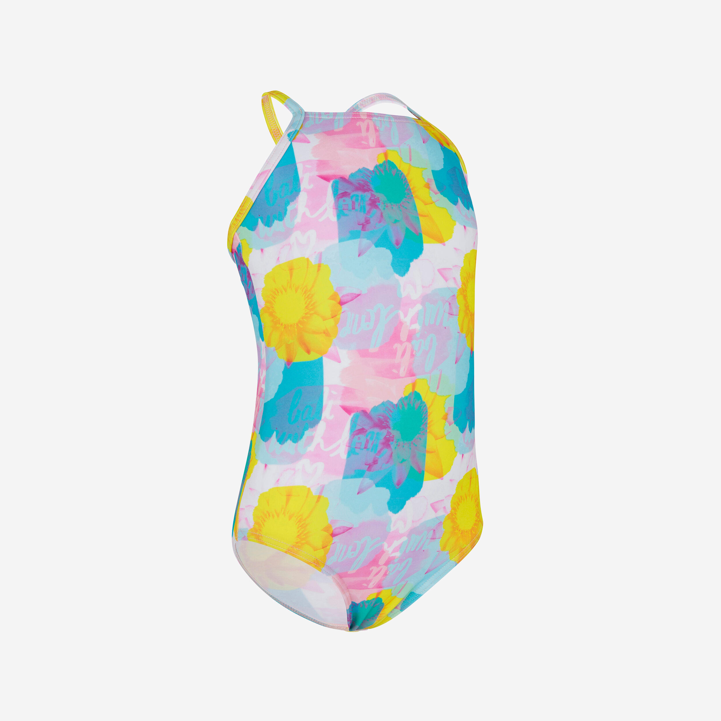 OLAIAN Badeanzug MÃ¤dchen 100 Hanalei gelb/blau/rosa 103-112cm 4-5J