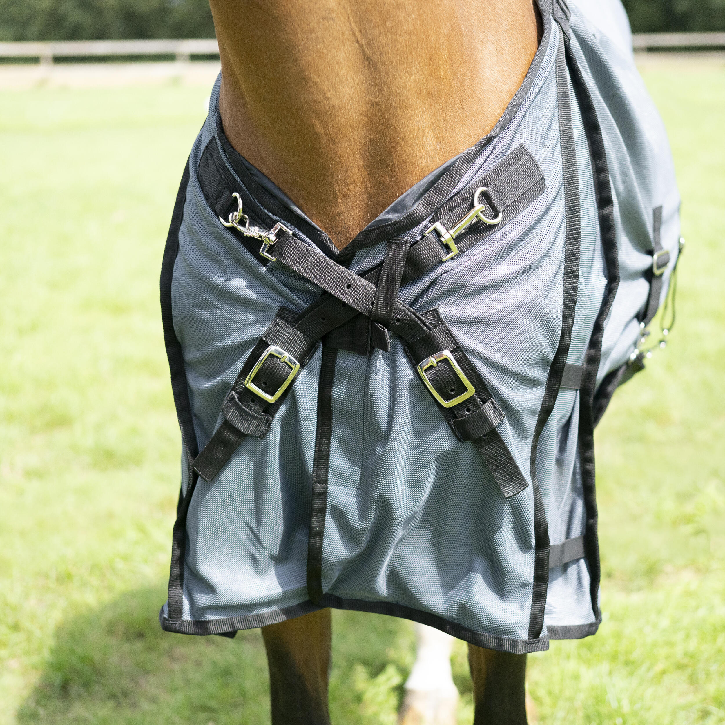 Horse Riding Fly Sheet for Horse & Pony Comfort - Asphalt Grey 2/5