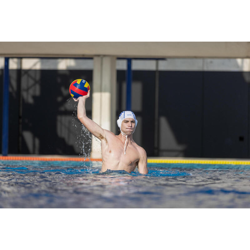 LOT DE 16 BONNETS WATER POLO WP900 ADULTE BLANC