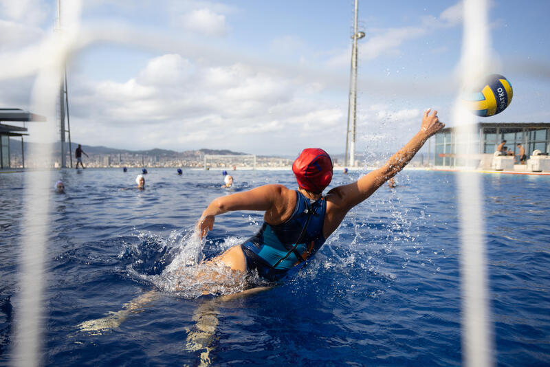 Bañador Mujer waterpolo azul WP 500