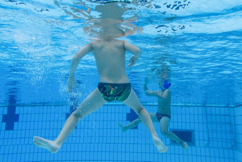 Zwemslip voor waterpolo voor jongens Shark groen