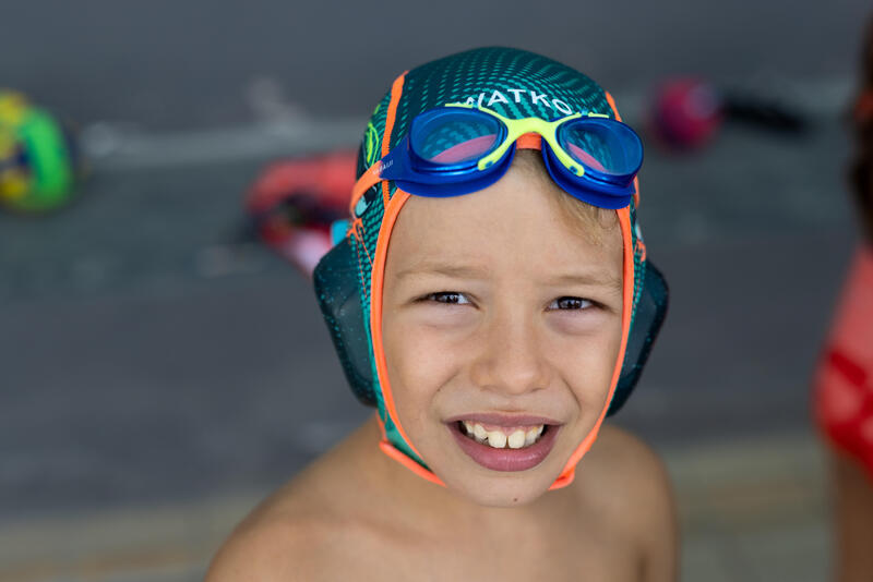 Wasserball-Kappe Kinder Easyplay Shark Klettverschluss grün 