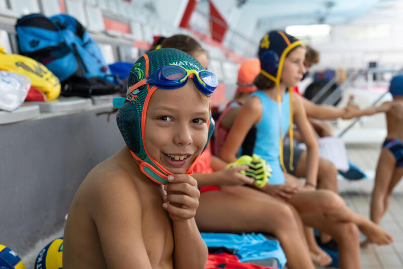 Waterpolocap voor kinderen Easyplay met klittenbandsluiting Shark groen