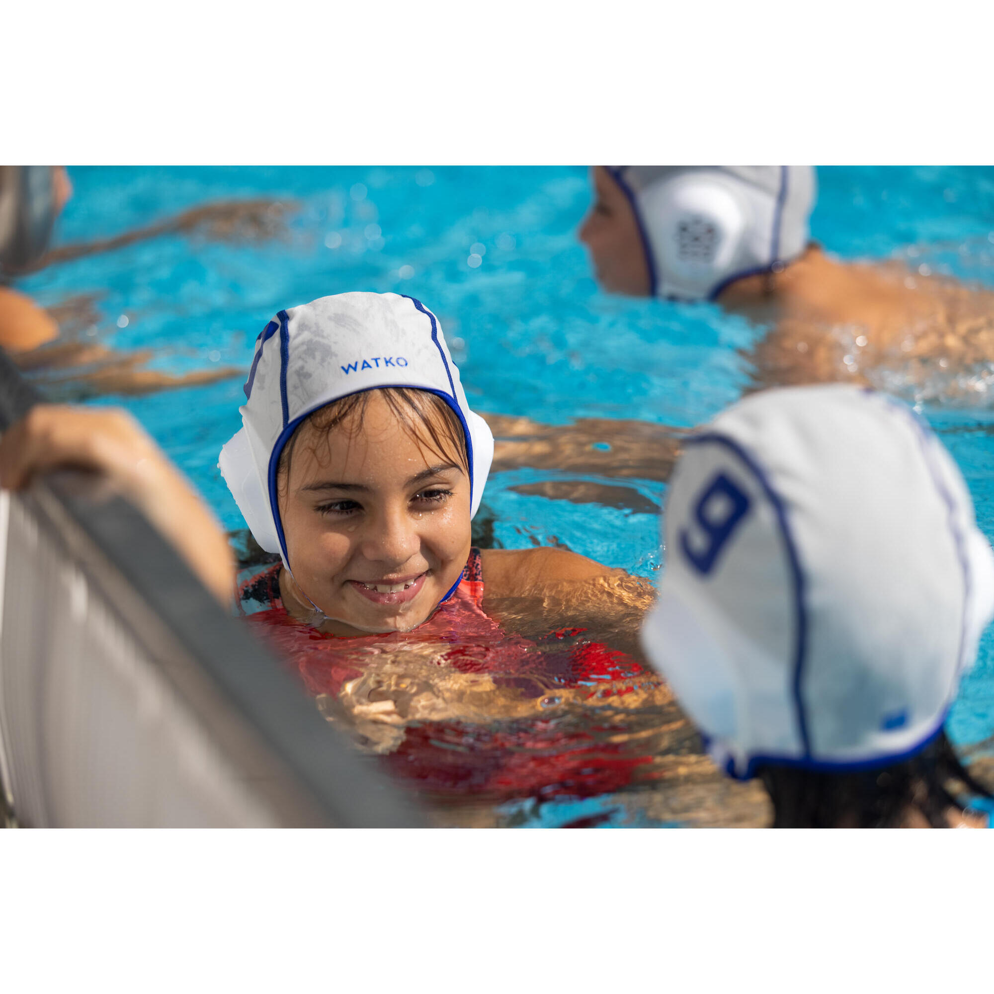 Confezione da 15 cappellini easyplay bianchi per pallanuoto junior