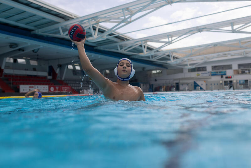 Balón Waterpolo WP100 Adulto Rojo Azul Tamaño 2