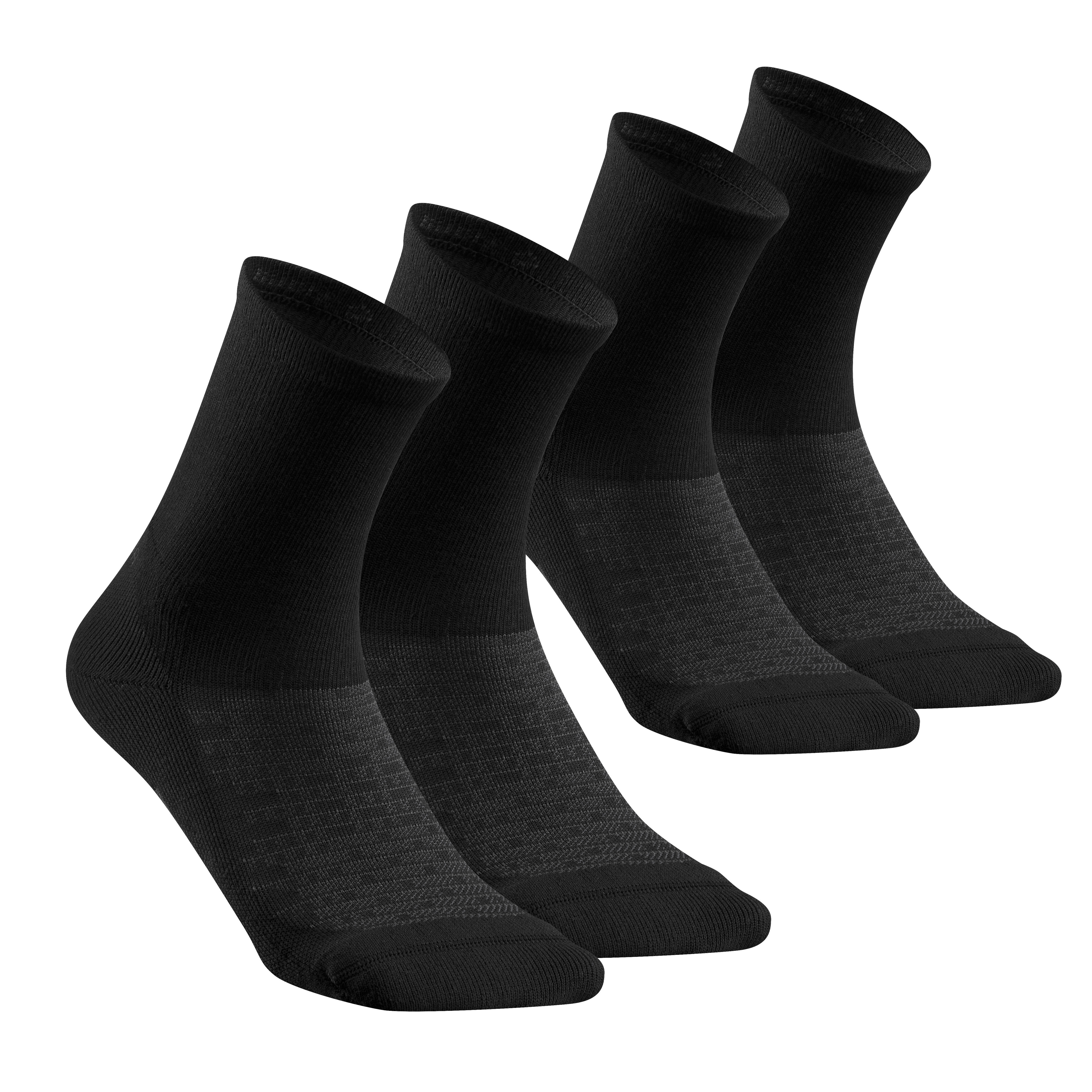 2 paires de chaussettes - 100 High noir - QUECHUA