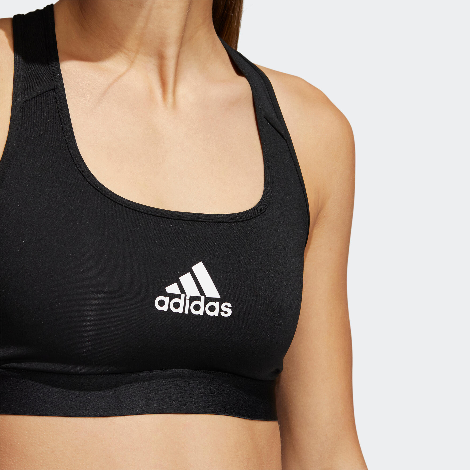 Top donna fitness Adidas badge of sport sostegno alto nero ADIDAS |  DECATHLON