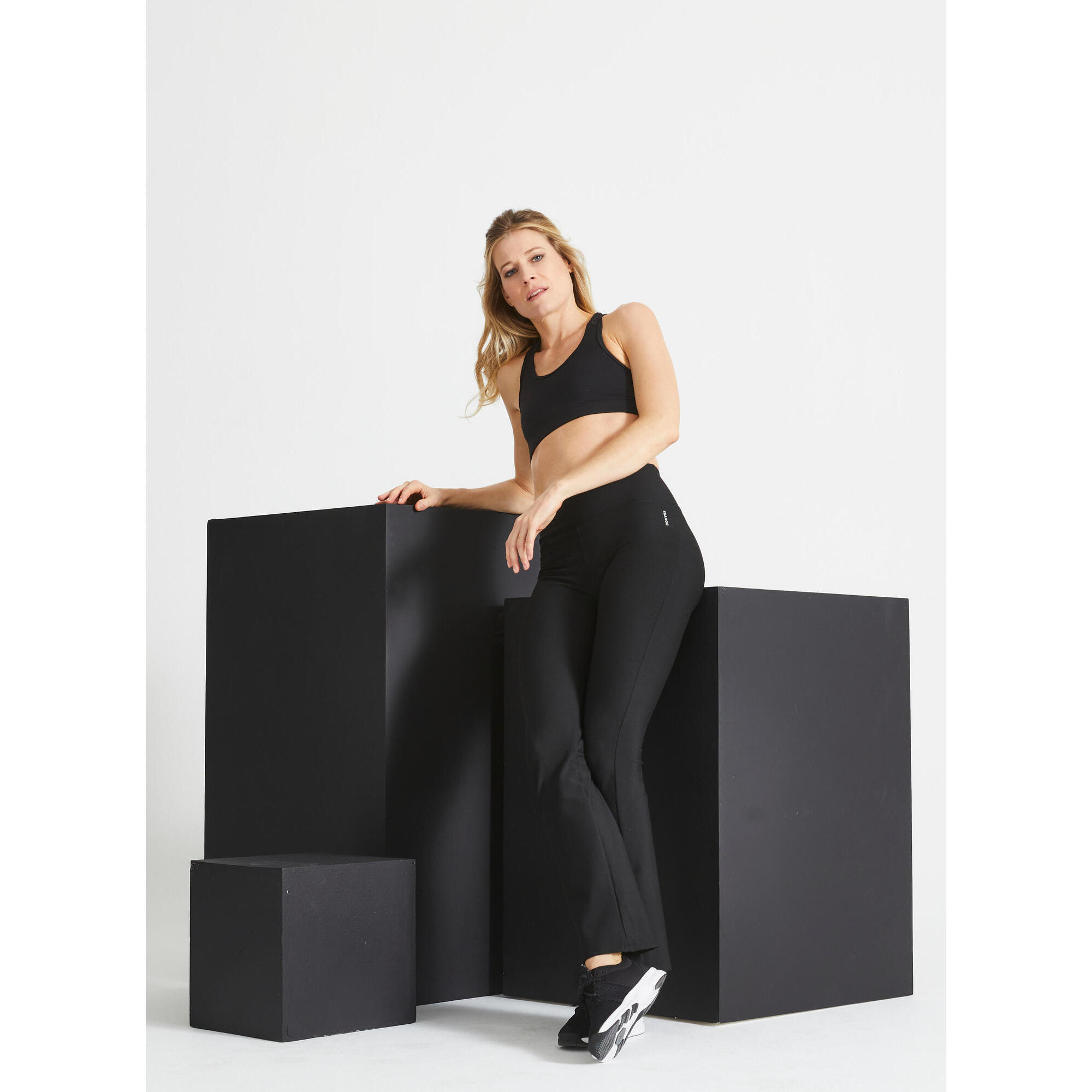 Leggings donna fitness 100 vita alta neri DOMYOS | DECATHLON