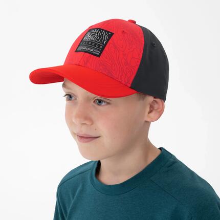 Casquette de randonnée 7-15 ans enfant, MH100 rouge