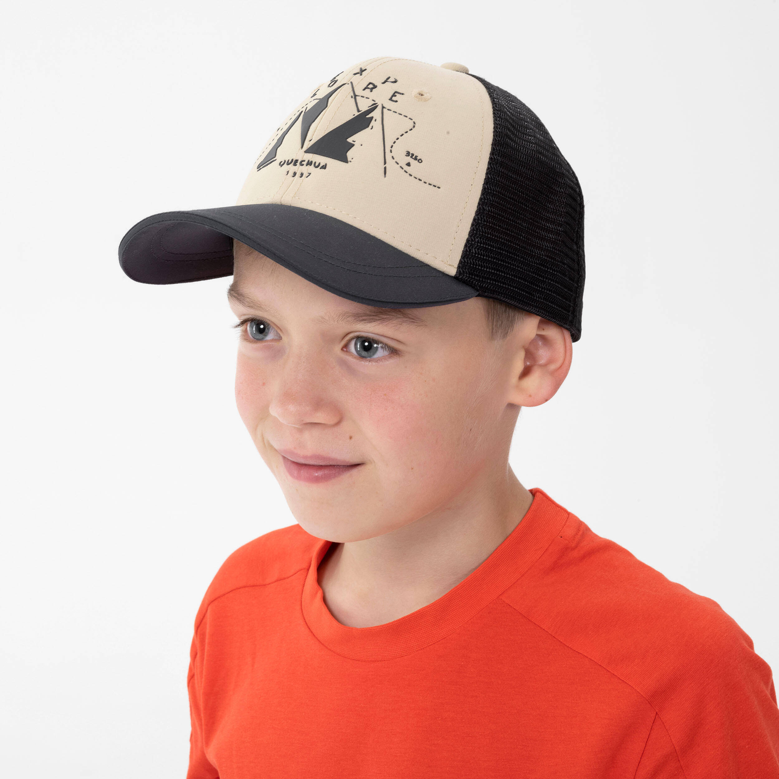Kids’ Trucker Cap MH100 Beige -  3