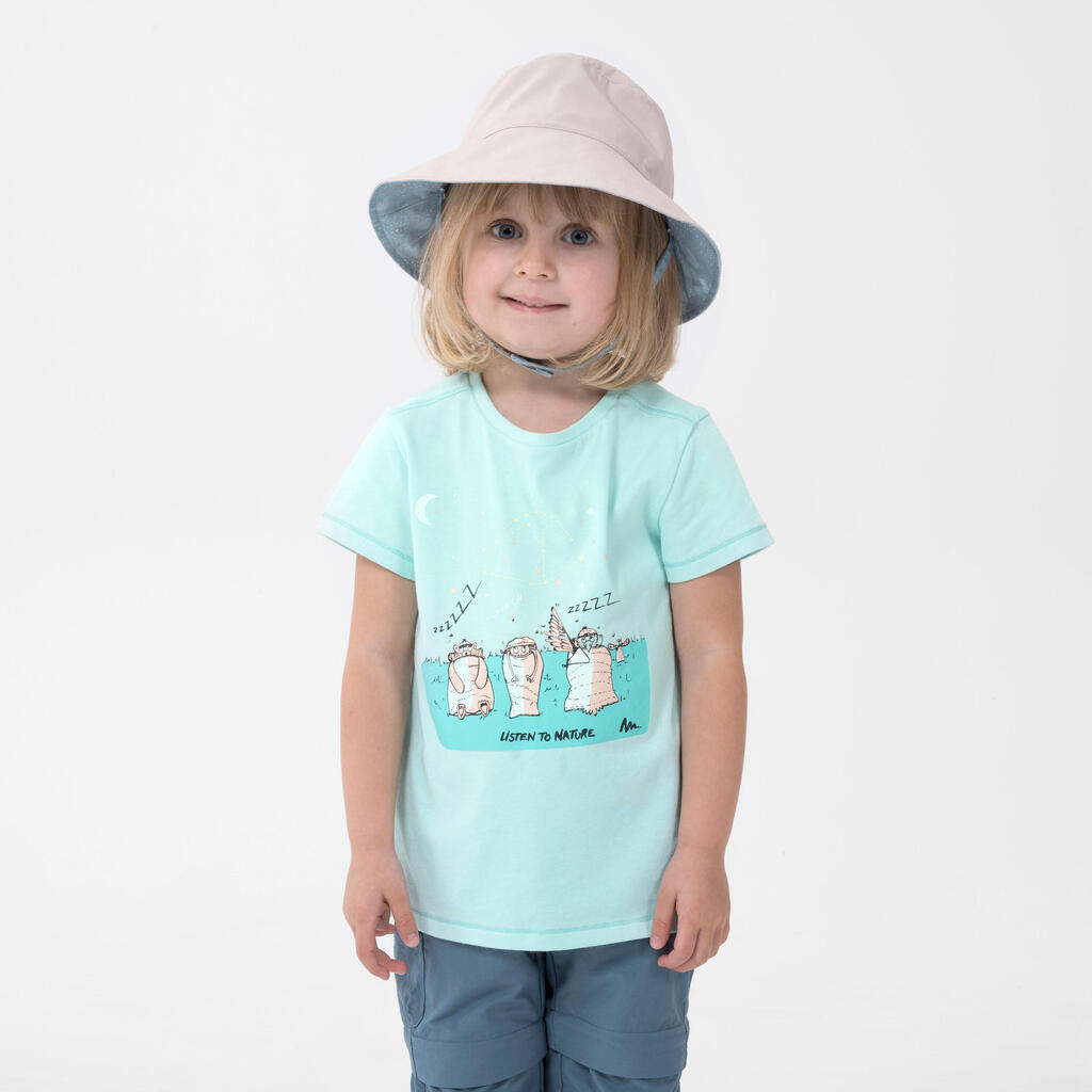 Kids' Hiking T-Shirt - MH100 KID Aged 2-6 - Phosphorescent Pale Pink