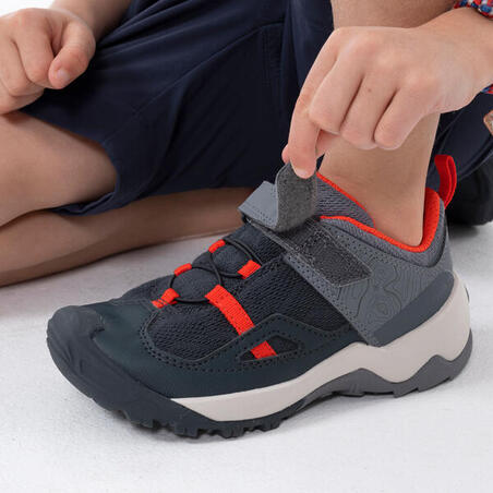 Кроссовки походные на липучках для детей размер 24-34 серо-красные Crossrock