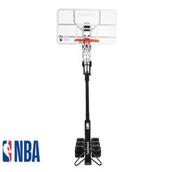 Canestro da basket portatile 3,05 m per sport indoor & outdoor regolabile alto 2,25 m supporto professionale con ruote e paraspigoli per adulti e ragazzi 