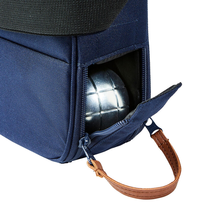 SACOCHE SEMI-RIGIDE XL POUR 3 BOULES DE PÉTANQUE ET ACCESSOIRES BLEUE