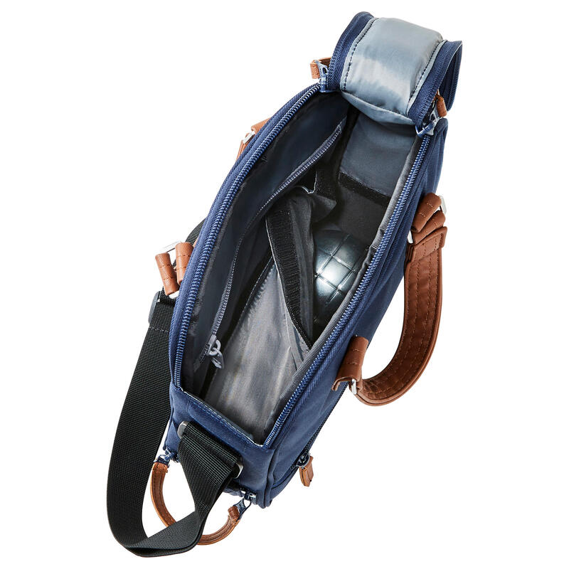 Pétanque táska 3 pétanque golyóhoz és a kiegészítőkhöz, félmerev, XL, kék