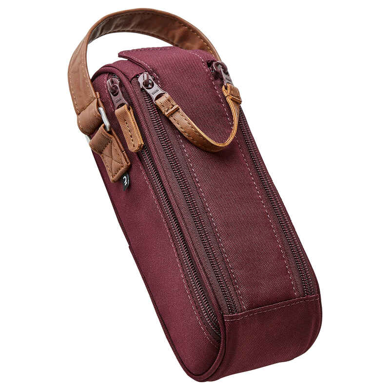 Semi-Rigid Bag for 3 Petanque Boules - Burgundy