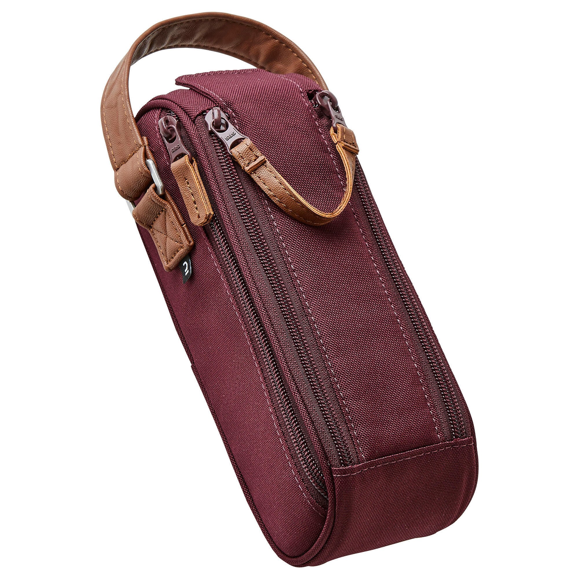 Semi-Rigid Bag for 3 Petanque Boules - Burgundy 1/5