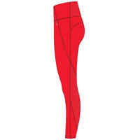 Mallas Leggings fitness vientre plano moldeadoras Mujer Domyos rojo