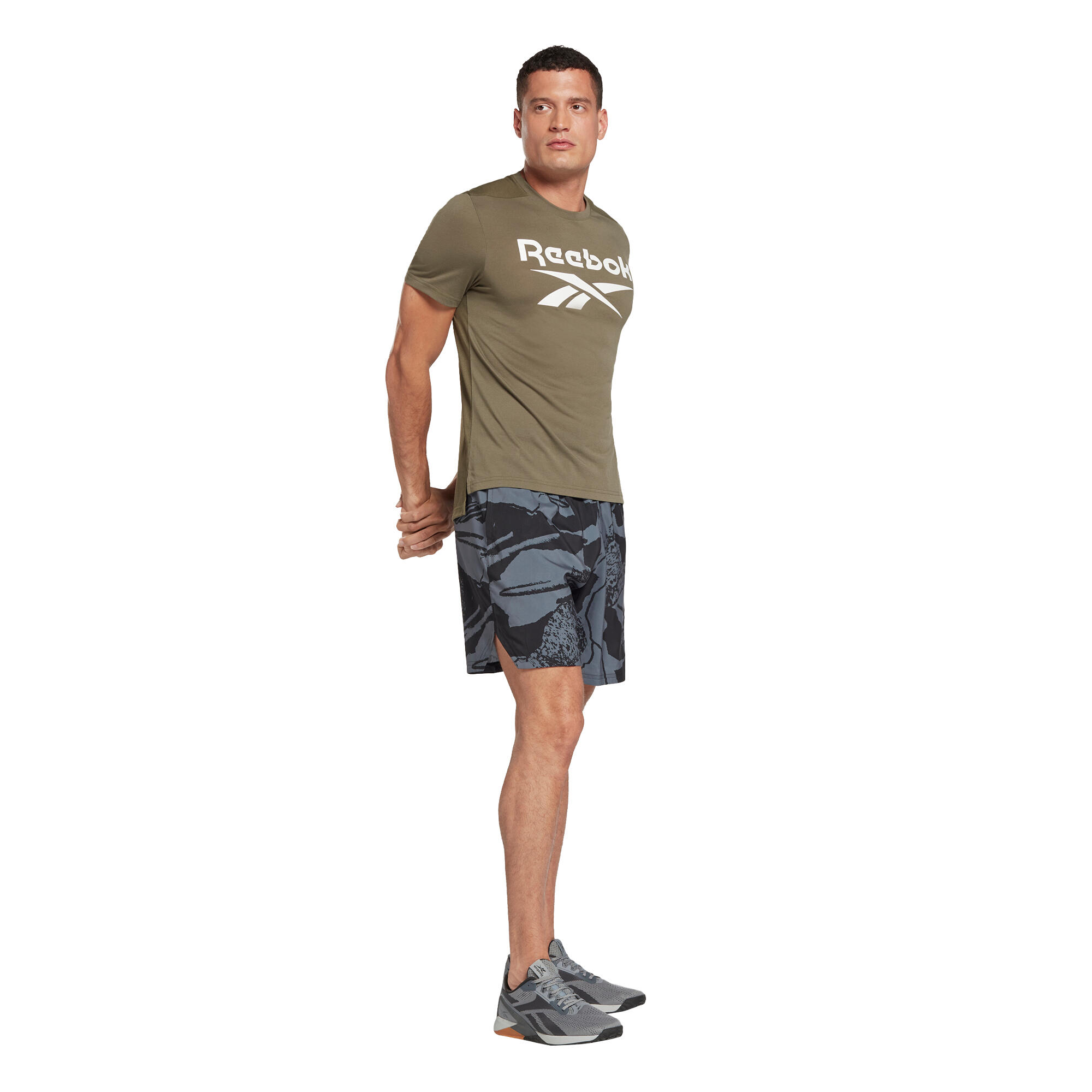 Pantalon scurt Fitness cu logo Negru Bărbați decathlon.ro  Imbracaminte fitness barbati