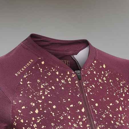 Women's Short-Sleeved Mountain Bike Jersey EXPL 500 - Burgundy