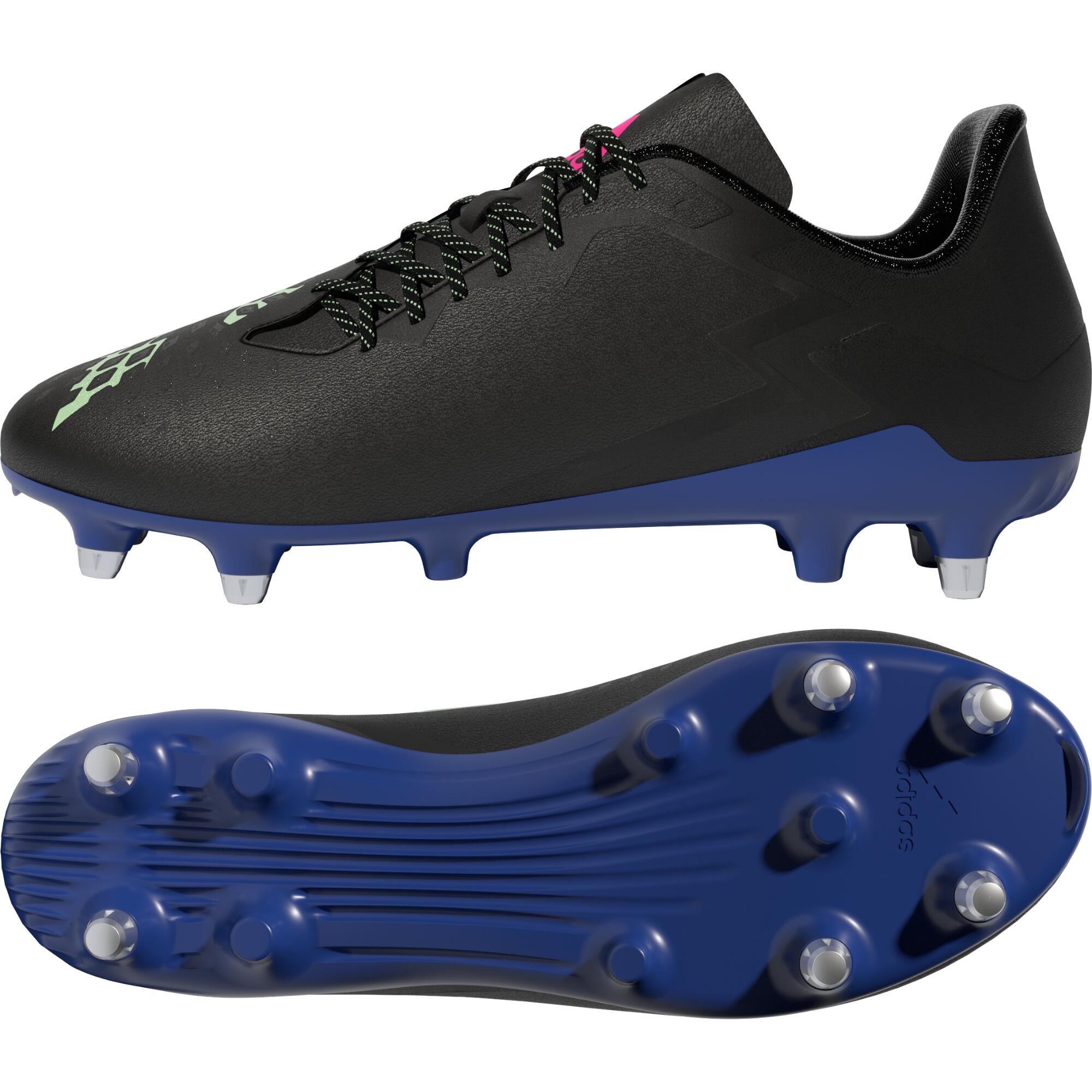 Rugbyschuhe Malice SG Schraubstollen weiche Böden Damen/Herren schwarz 3/9