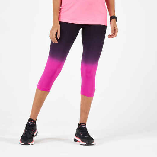 
      Laufhose 3/4 Tights atmungsaktiv Kiprun Care Damen schwarz/rosa
  