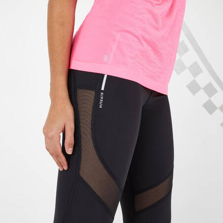 WOMEN'S RUNNING TIGHTS WITH KIPRUN SUPPORT - BLACK