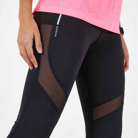 Leggings mallas running largas Mujer Kiprun support negro