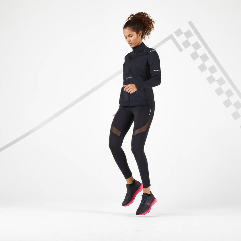 Women's short running leggings Support - black - Decathlon