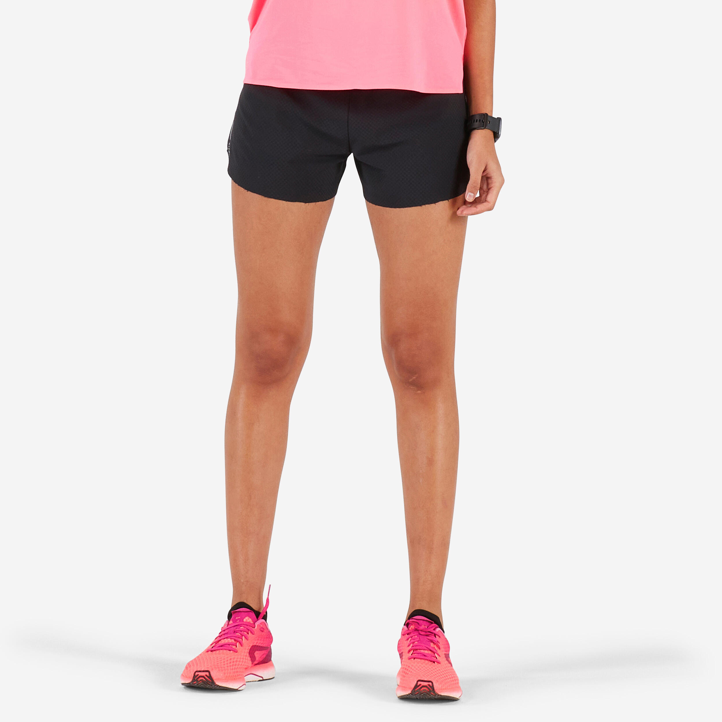 Calções de corrida leves kiprun light mulher preto